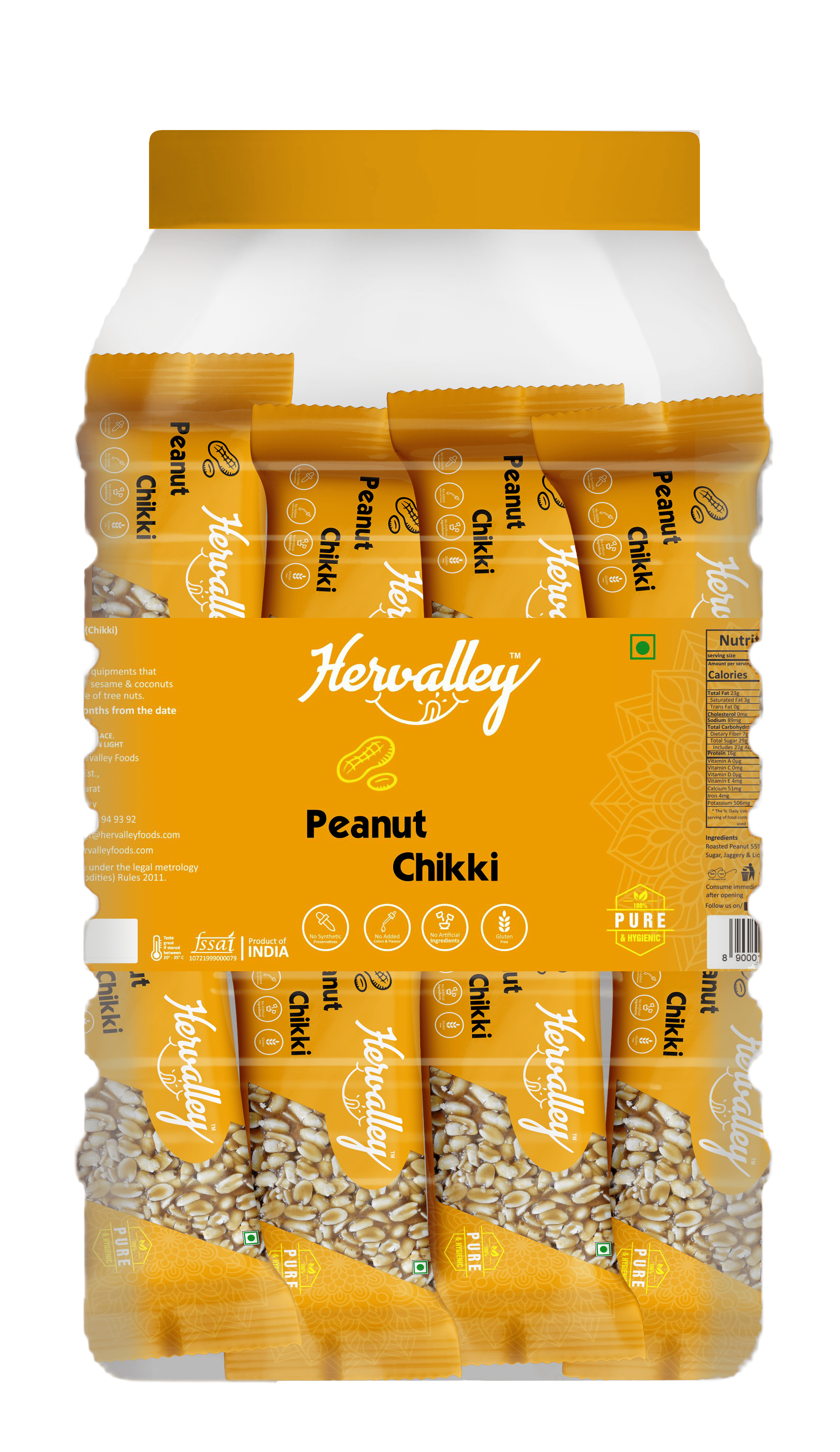 Peanut Chikki (16g x 50 pcs) (Pack of one JAR) Plastic Bottle