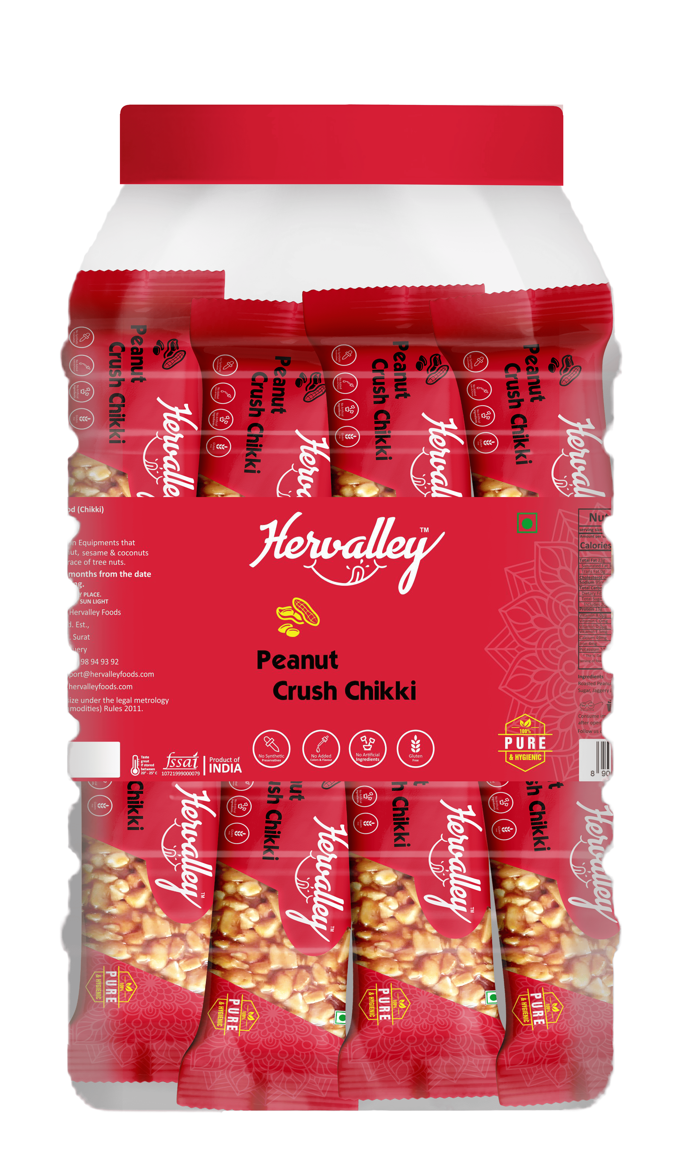 Peanut Crush Chikki (16g x 50 pcs) (Pack of one JAR) Plastic Bottle