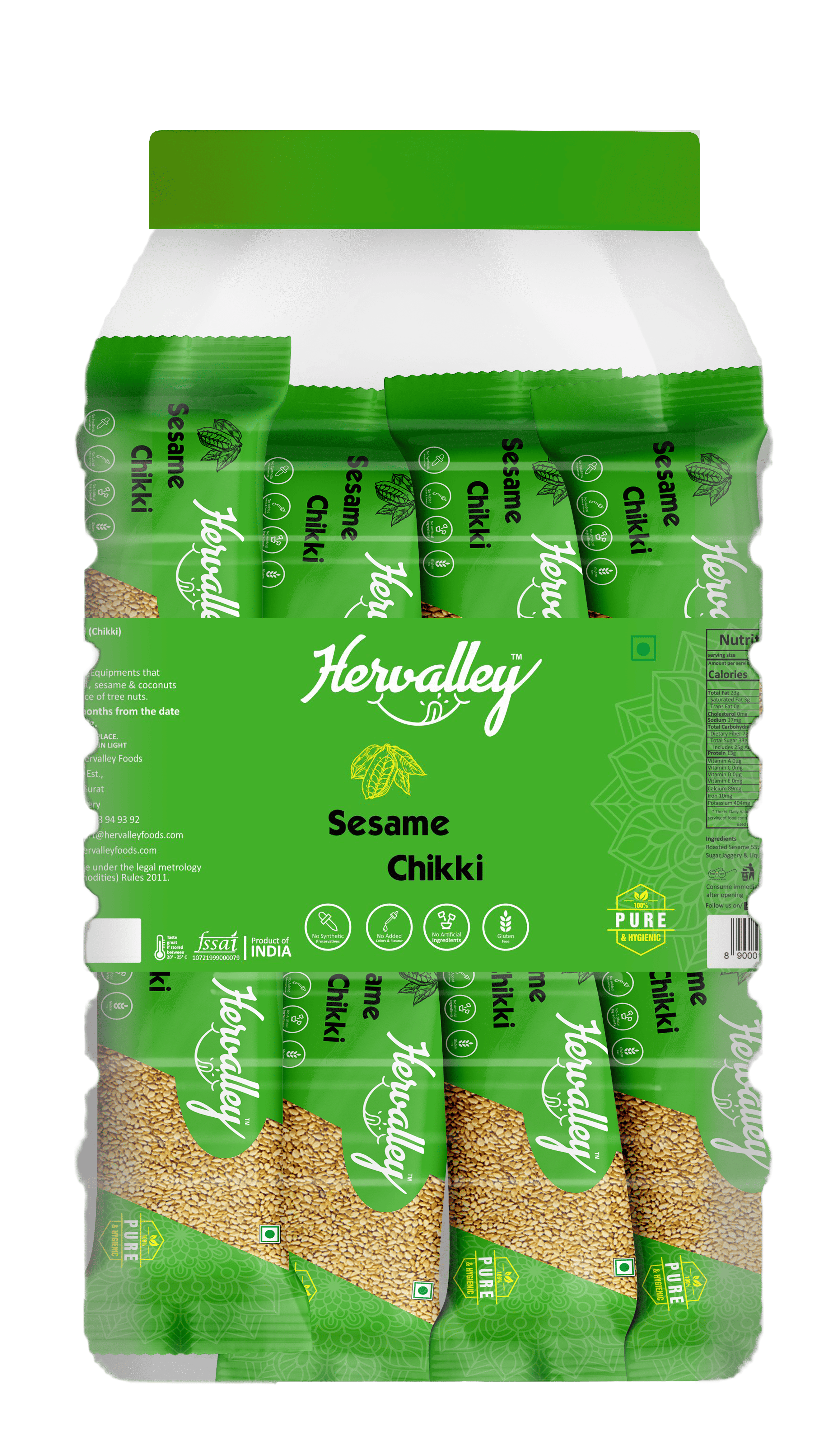 Sesame Chikki (13g x 50 pcs) (Pack of one JAR) Plastic Bottle